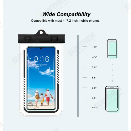 7.2 inch 3ATM Waterproof Phone Bag Underwater Swimming Diving Touch Screen Cellphone Pouch for POCO F3 Redmi Note 10