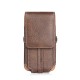 Casual Vintage Bussiness 6.4 inch Vertical Multi-Pocket Multi Card Slot PU Leather Mobile Phone Money Coin Hiking Sport Men Phone Bag Belt Waist Bag Sidebag Pack