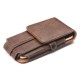 Casual Vintage Bussiness 6.4 inch Vertical Multi-Pocket Multi Card Slot PU Leather Mobile Phone Money Coin Hiking Sport Men Phone Bag Belt Waist Bag Sidebag Pack