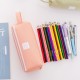 W1 Kawaii Double Zipper Large Capacity Stationery Supplies Pencil Case Earphone USB Cable MP3 Memory Card Battery Digital Gadgets Organizer Storage Bag