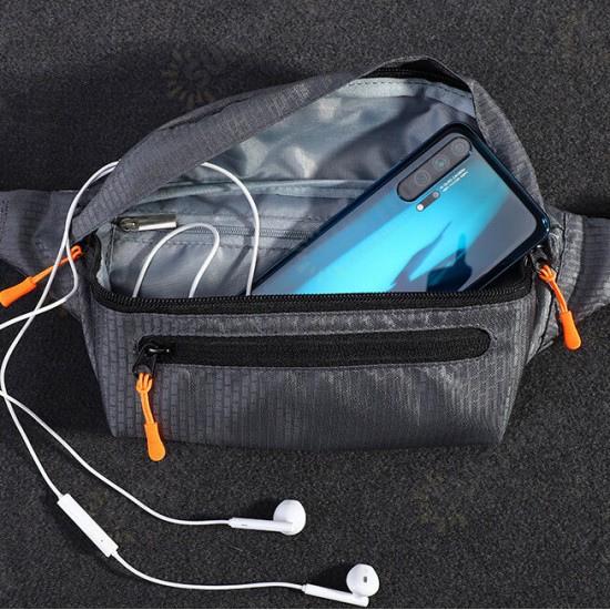 Waterproof Outdoor Sport Night Running with Multi Pockets Reflective Stripe Headphone Hole Mobile Phone Storage Waist Bag for Smartphone Under 6.5 inch