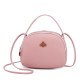 Women Leisure PU Leather Shoulder Bag Small Round Bag Crossbody Bag with Earphone Hole