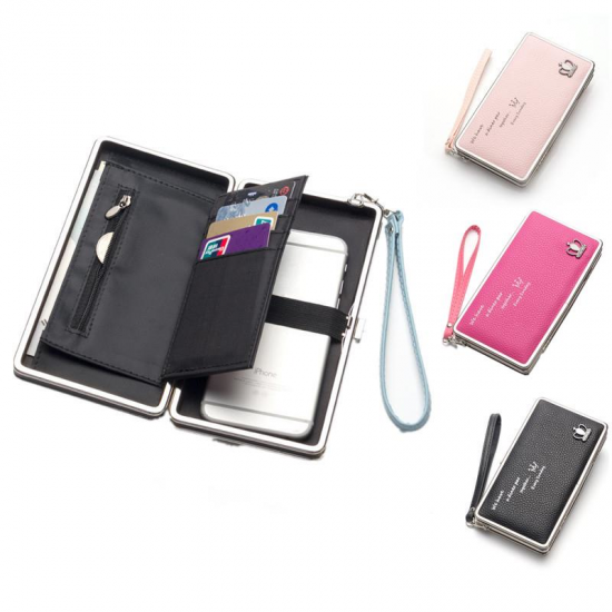 Universal 5.5-inch Women Phone PU Wallet Purse Handbag For Xiaomi Huawei Samsung iPhone 7