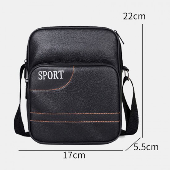 Business Men Waterproof PU Leather Men Messenger Shoulder Bag Backpack