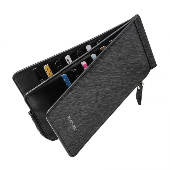 Business Multi-Card Slots Mobile Phone Bag Men Long Wallet Phone Wallets