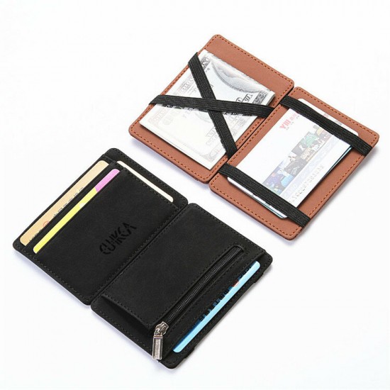 Creative Foldable with Multi-Pocket Card Holders PU Leather Short Wallet Coin Purse