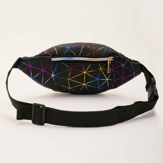 Fashion Casual Laser Multi-Layer PU Mobile Phone Storage Waist Bag Crossbody Bag Chest Bag