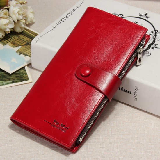 Fashion Flip Zippers Large Capacity with Multi-Card Slots Phone ID Card Storage Bag PU Leather Women Purse