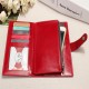 Fashion Flip Zippers Large Capacity with Multi-Card Slots Phone ID Card Storage Bag PU Leather Women Purse