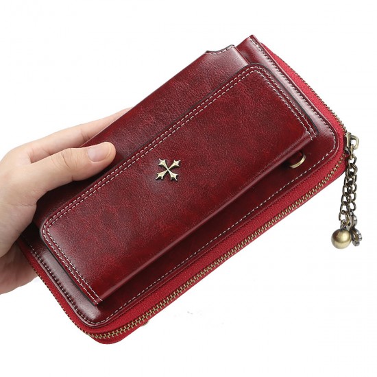 Fashion Multi-Pockets PU Leather Mobile Phone Women Shoulder Bag Crossbody Bag Hangbag