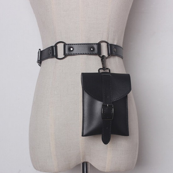 Fashion PU Leather Mobile Phone Storage Belt Waist Packs