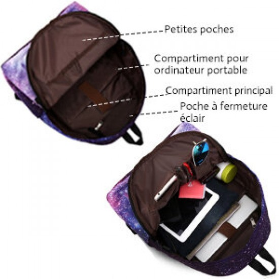 Fashion Starry Sky Pattern Large Capacity Macbook Tablet Storage Bag Backpack Student School Bag