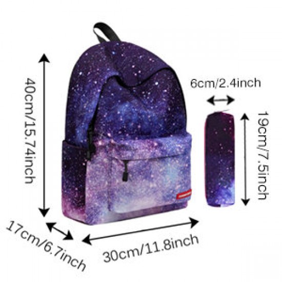 Fashion Starry Sky Pattern Large Capacity Macbook Tablet Storage Bag Backpack Student School Bag