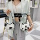 Fashion Women Dairy Cow Dot Pattern PU Leather Phone Storage Handbag Crossbody Shoulder Bag