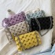 Fashion Women Woven Pattern Multi-Pocket Mobile Phone Storage Shoulder Crossbody Bag