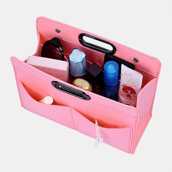 Felt Cosmetic Bag Ladies Multi-Function Felt Handbag Finishing Bag Portable Felt Storage Bag