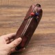 Handmade Large Capacity First-Layer Genuine Leather Pen Glasses Card Storage Bag Organizer