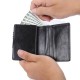 Men Business RFID Anti-scan Mini Carbon Fiber Pattern Automatic Credit Card Aluminum Coins Bag Wallet ID Card Holder