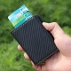 Men Business RFID Anti-scan Mini Carbon Fiber Pattern Automatic Credit Card Aluminum Coins Bag Wallet ID Card Holder