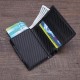 Men Business RFID Anti-scan Mini Carbon Fiber Pattern Automatic Credit Card Aluminum Coins Bag Wallet ID Card Holder