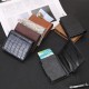 Men Business RFID Anti-scan Mini Carbon Fiber Pattern Automatic Credit Card Aluminum Coins Bag Wallet ID Card Holder