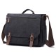 Men Casual Multi-Pocket Canvas + Microfiber Leather Macbook Storage Briefcase Shoulder Crossbody Bag