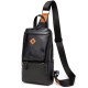 Men Large Capacity Mobile Phone Storage PU Leather Shoulder Crossbody Bag Chest Pack