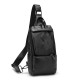 Men Large Capacity Mobile Phone Storage PU Leather Shoulder Crossbody Bag Chest Pack