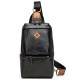 Men Large Capacity Mobile Phone Storage PU Leather Shoulder Crossbody Bag Chest Pack