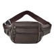 Men Outdoor Multi-Layers Large Capacity PU Leather Mobile Phone Storage Crossbody Chest Bag Waist Packs