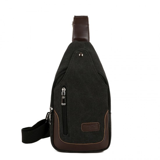 Men Sports Casual Canvas Mobile Phone Storage Crossbody Bag Chest Bag