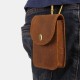 Men Vintage Genuine Leather Feature Phone Smoke Coin Storage Bag Hanging Waist Packs