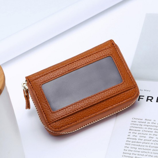 Mini Casual Genuine Leather Multi-Card Slot Holder Coin Bags Purse Short Wallet