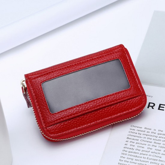 Mini Casual Genuine Leather Multi-Card Slot Holder Coin Bags Purse Short Wallet