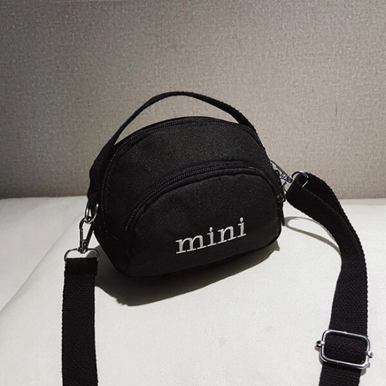 Mini Multi-Pocket Canvas Mobile Phone Storage Crossbody Shoulder Bag