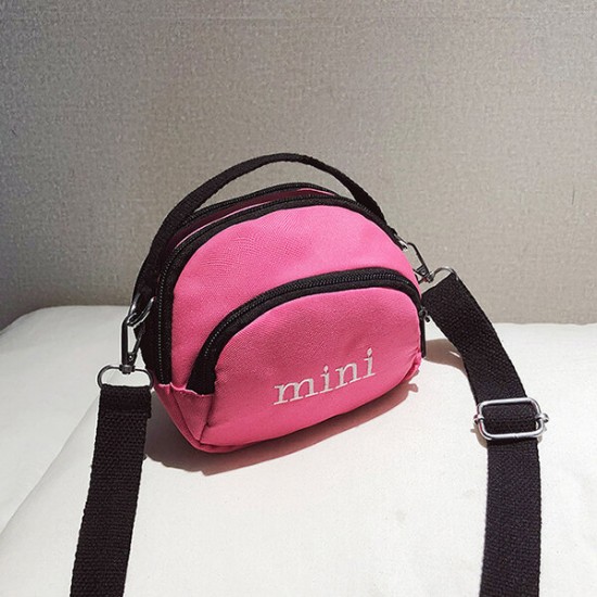 Mini Multi-Pocket Canvas Mobile Phone Storage Crossbody Shoulder Bag