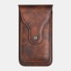 Mobile phone pockets dual-machine protective sleeve universal men's outdoor climbing crazy horse pattern retro mobile phone hanging pockets bag