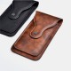 Mobile phone pockets dual-machine protective sleeve universal men's outdoor climbing crazy horse pattern retro mobile phone hanging pockets bag