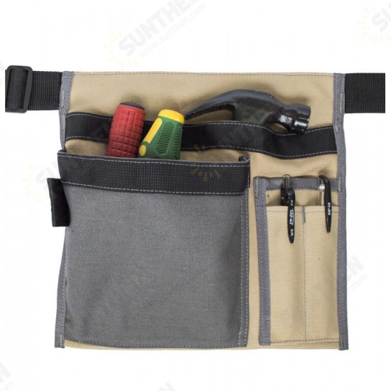 Multi-Pocket Wear-Resistant Canvas Repair Tools Storage Bag Plumber Waist Packs