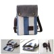 Multi-layer Canvas Adjustable Belt Messenger Bag Phone Wallet Handbag for Phone Under 6-inch