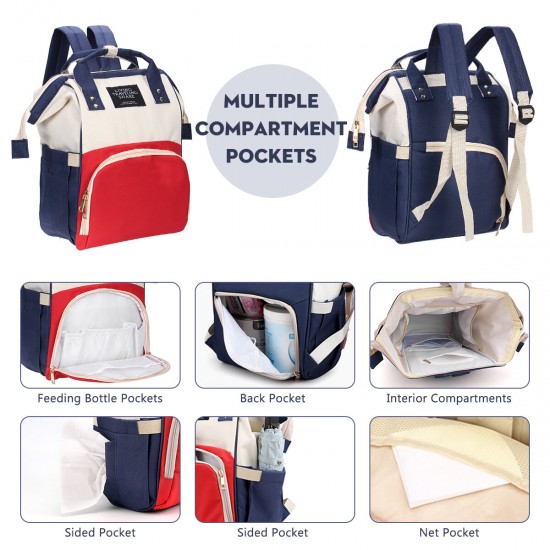 Multifunctional Large Capacity Waterproof Oxford Cloth Mobile Phone Tablet Diaper Storage Bag Backpack