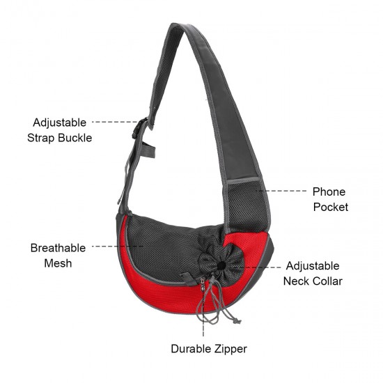 Outdoor Breathable Pet Puppy Dog Carry Shoulder Carrier Bag with Mobile Phone Storage Pack