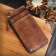 Retro Genuine Leather Multi-Card Slots Mobile Phone Bag Men Long Wallet for Phones below 6.5 inch