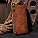 Retro Genuine Leather Multi-Card Slots Mobile Phone Bag Men Long Wallet for Phones below 6.5 inch