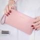 Simple Zipper Large Capacity PU Leather Phone Storage Bag Wallet Purse Handbag Clutch Bag