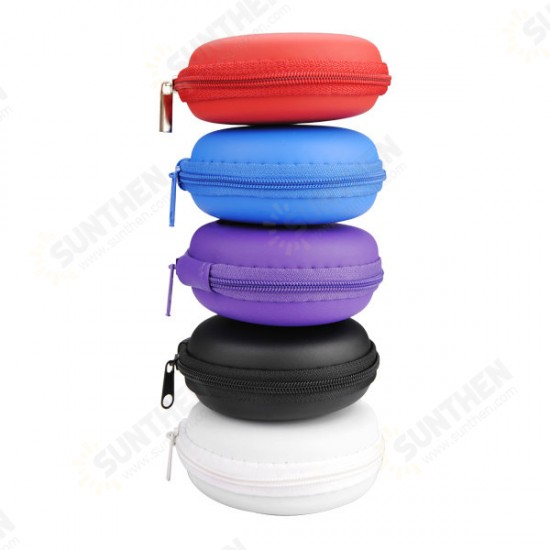 Small Round Carrying Storage Bag Case For Earphone Cable