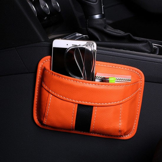 Sticky PU Leather Car Mobile Phone Bag Storage Box