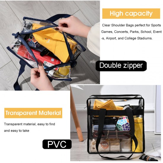 Travel Fashion Waterproof Large Capacity Transparent PVC Crossbody Shoulder Clear TOTE Bag Handbag