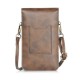 Universal Vertical Double-deck Wallet Card Solt Leather Shoulder Bag For Phone Under 6.3 Inch