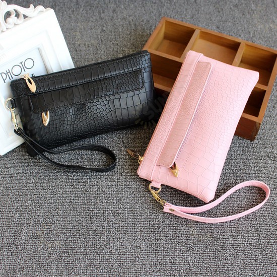 Universal Women Bag Crocodile Leather Wallet Case Phone Bag Zipper Bag for iPhone Samsung Xiaomi